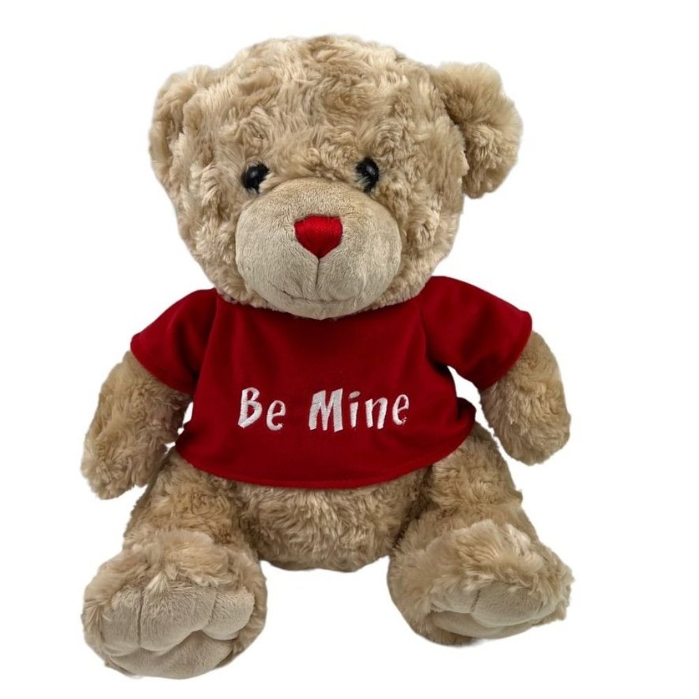 CALTOY Valentine Be Mine Teddy Bear Plush Stuffed Animal T-Shirt Fluffy 16"